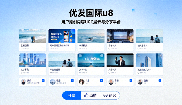 优发国际u8用户原创内容UGC展示与分享平台